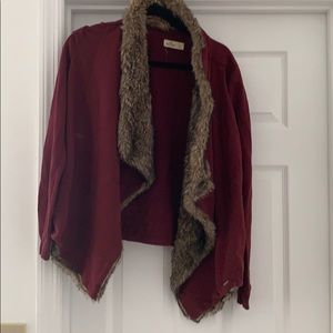 HOLLISTER FAIX FUR CARDIGAN